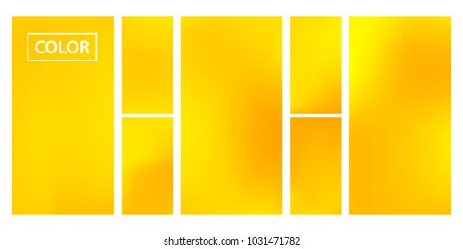 Screen gradient set with modern orange abstract backgrounds. Colorful fluid cover for poster, banner, flyer and presentation. Template with screen gradient set for screens and mobile app. Soft color.