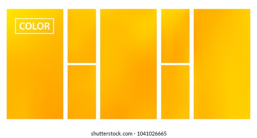 Screen gradient set with modern orange abstract backgrounds. Colorful fluid cover for poster, banner, flyer and presentation. Template with screen gradient set for screens and mobile app. Soft color.