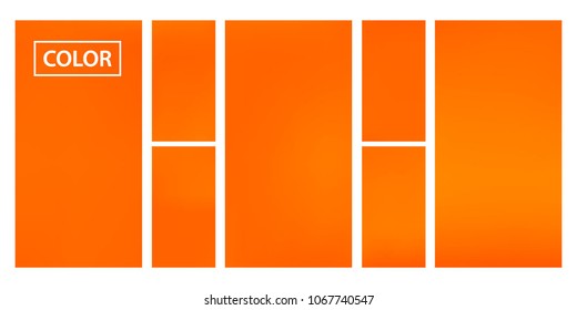 Screen gradient set with modern orange abstract backgrounds. Colorful fluid cover for poster, banner, flyer and presentation. Template with screen gradient set for screens and mobile app. Soft color.