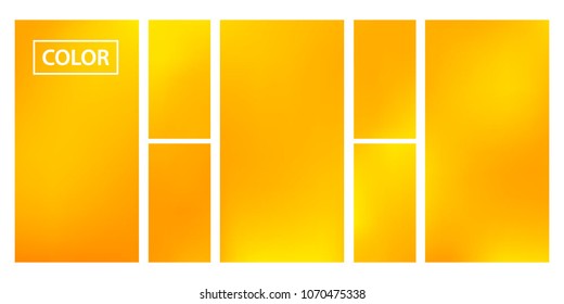 Screen gradient set with modern orange abstract backgrounds. Colorful fluid cover for poster, banner, flyer and presentation. Template with screen gradient set for screens and mobile app. Soft color.
