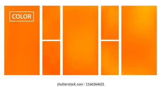 Screen gradient set with modern orange abstract backgrounds. Colorful fluid cover for poster, banner, flyer and presentation. Template with screen gradient set for screens and mobile app. Soft color.