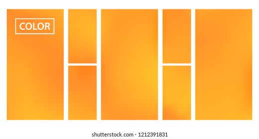 Screen gradient set with modern orange abstract backgrounds. Colorful fluid cover for poster, banner, flyer and presentation. Template with screen gradient set for screens and mobile app. Soft color.