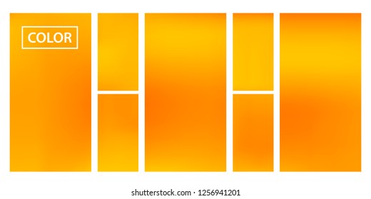 Screen gradient set with modern orange abstract backgrounds. Colorful fluid cover for poster, banner, flyer and presentation. Template with screen gradient set for screens and mobile app. Soft color.