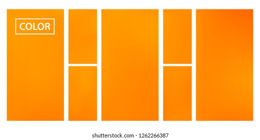 Screen gradient set with modern orange abstract backgrounds. Colorful fluid cover for poster, banner, flyer and presentation. Template with screen gradient set for screens and mobile app. Soft color.