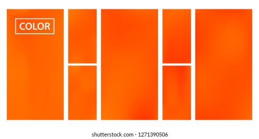 Screen gradient set with modern orange abstract backgrounds. Colorful fluid cover for poster, banner, flyer and presentation. Template with screen gradient set for screens and mobile app. Soft color.