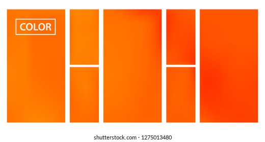 Screen gradient set with modern orange abstract backgrounds. Colorful fluid cover for poster, banner, flyer and presentation. Template with screen gradient set for screens and mobile app. Soft color.