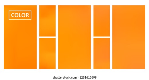 Screen gradient set with modern orange abstract backgrounds. Colorful fluid cover for poster, banner, flyer and presentation. Template with screen gradient set for screens and mobile app. Soft color.