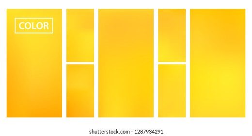 Screen gradient set with modern orange abstract backgrounds. Colorful fluid cover for poster, banner, flyer and presentation. Template with screen gradient set for screens and mobile app. Soft color.