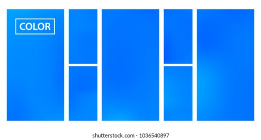 Screen gradient set with modern sky abstract backgrounds. Blue fluid cover for poster, banner, flyer and presentation. Template with screen gradient set for screens and mobile app. Trendy soft color.