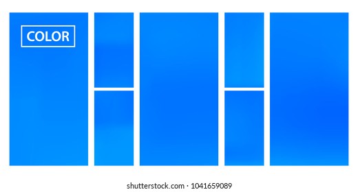 Screen gradient set with modern sky abstract backgrounds. Blue fluid cover for poster, banner, flyer and presentation. Template with screen gradient set for screens and mobile app. Trendy soft color.