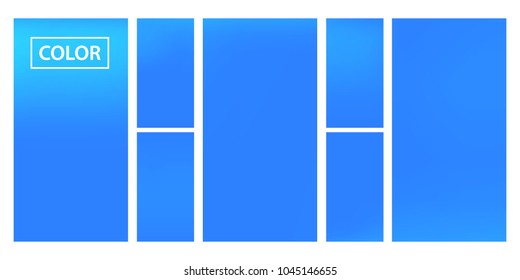 Screen gradient set with modern sky abstract backgrounds. Blue fluid cover for poster, banner, flyer and presentation. Template with screen gradient set for screens and mobile app. Trendy soft color.