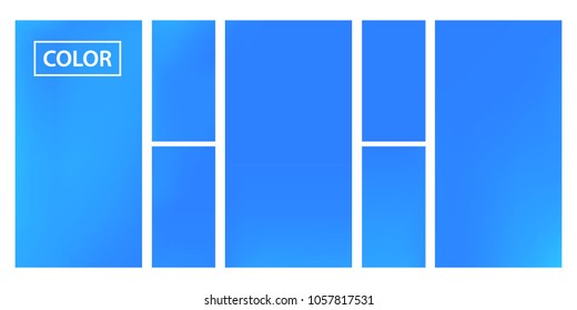 Screen gradient set with modern sky abstract backgrounds. Blue fluid cover for poster, banner, flyer and presentation. Template with screen gradient set for screens and mobile app. Trendy soft color.