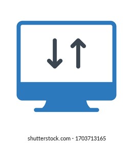 screen graph vector  glyph color icon 