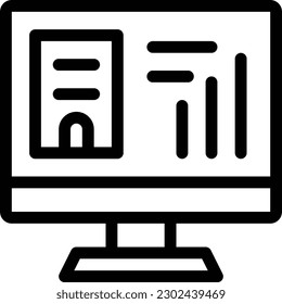 screen graph Vector illustration on a transparent background.Premium quality symbols.Thin line vector icon for concept and graphic design.