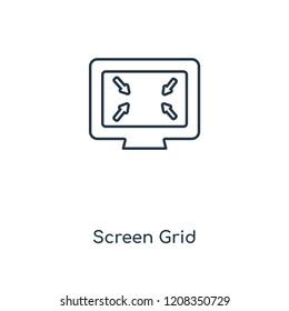Screen Grid concept line icon. Linear Screen Grid concept outline symbol design. This simple element illustration can be used for web and mobile UI/UX.