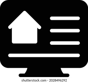 screen home vector glyph flat icon