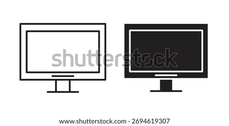 Screen icon concept. Logo symbol for web and mobile. Pixel Perfect.