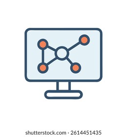 Screen Icon with Connection Symbol