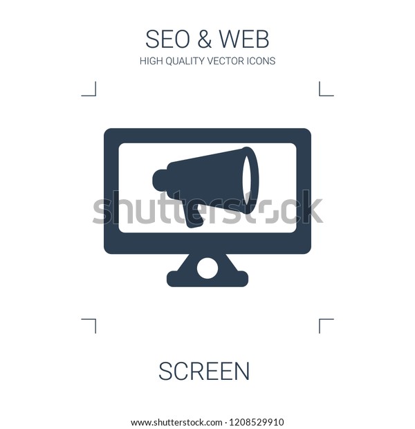 screen icon. high quality filled screen icon on\
white background. from seo web collection flat trendy vector screen\
symbol. use for web and\
mobile