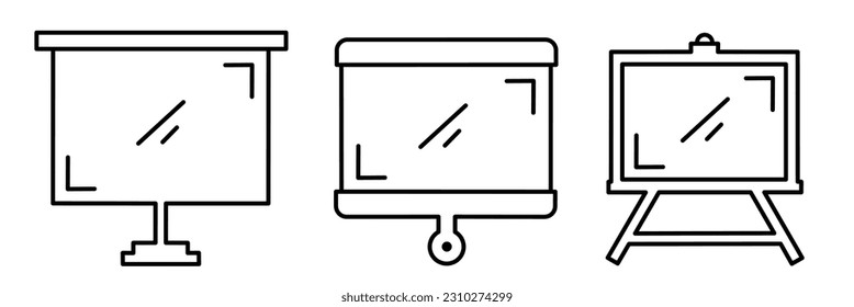 Screen. Screen icon illustration set. Stock vector.