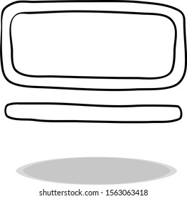 Screen icon on white background, flat design, hand drawing. Illustration of technology, contour of symbol black