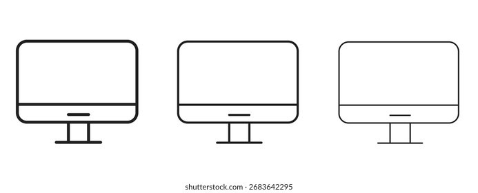 Icono de pantalla, signo de contorno, símbolos lineales