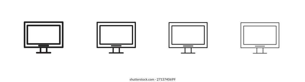 Símbolo de contorno de icono de pantalla. Colección de trazo editable.