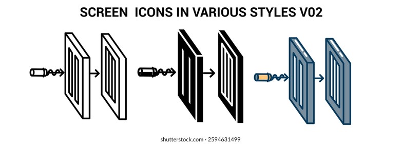 Screen icon represented by screen for experiment Line, Filled, Color style.