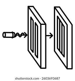 Screen icon represented by screen for experiment Line style.