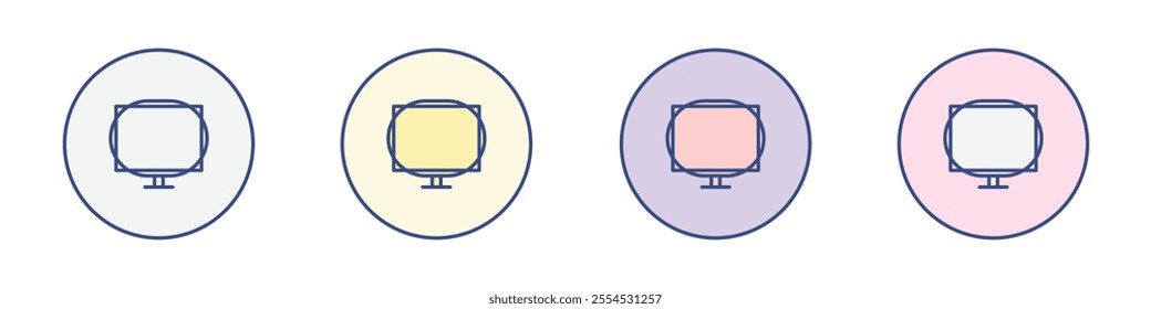 screen icon Thin line flat illustration