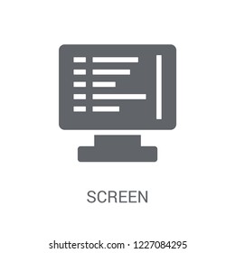 Screen icon. Trendy Screen logo concept on white background from Programming collection. Suitable for use on web apps, mobile apps and print media.