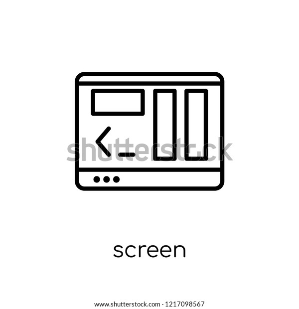 Screen icon. Trendy modern\
flat linear vector Screen icon on white background from thin line\
Programming collection, editable outline stroke vector\
illustration