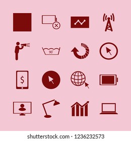 screen icon. screen vector icons set person monitor, browser globe cursor, growing graph and reload arrow