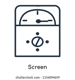 Screen icon vector isolated on white background, Screen transparent sign , thin symbols or lined elements in outline style