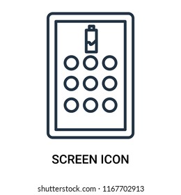 Screen icon vector isolated on white background, Screen transparent sign , outline linear symbol or line shape