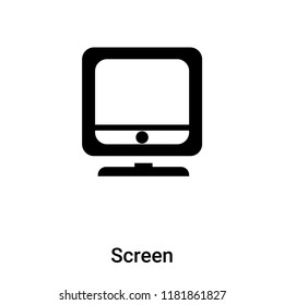 Screen icon vector isolated on white background, logo concept of Screen sign on transparent background, filled black symbol