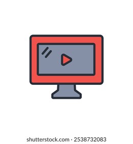 icono de pantalla. Vector. Trazo editable. signo de estilo lineal para uso Diseño web, logotipo. Ilustración de símbolo.