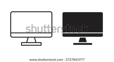 Screen icons. Outline icons vector collection. flat illustrations