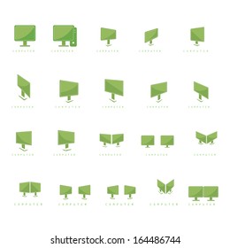 Screen Icons Set - Isolated On White Background - Vector Illustration, Graphic Design Editable For Your Design