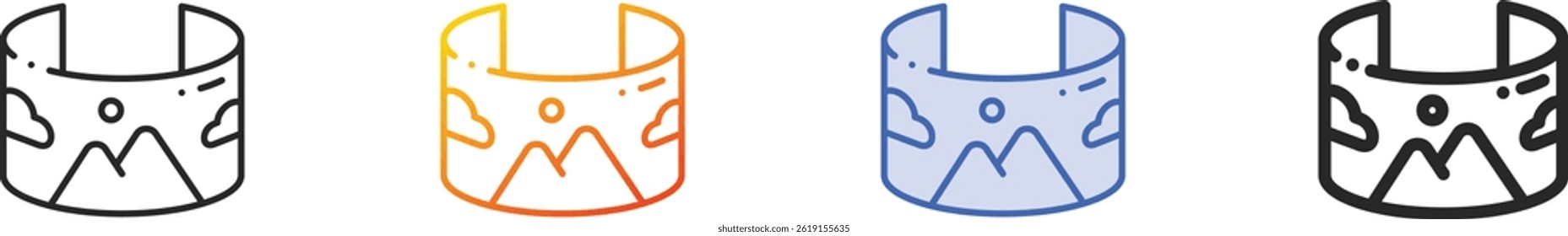 screen icon.Thin Linear, Gradient, Blue Stroke and bold Style Design Isolated On White Background