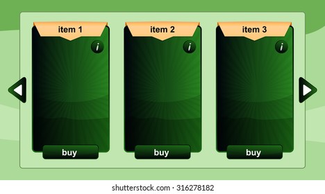 The screen Interface for online and browser-based applications in green color. Vector illustration