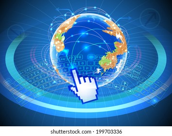 Screen keyboard and connection,Vector business background