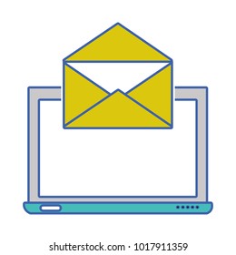 screen laptop with e-mail letter message