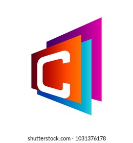 Screen Layer With Letter C Logo Template