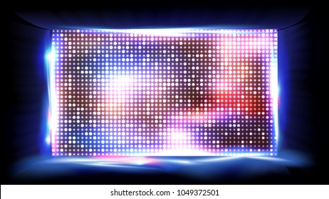 Screen LED Vector. Bright Monitor. Club Disco Screen. Illustration