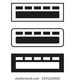 Ícone da linha da tela. Vetor de barra horizontal. Linhas abstratas pretas. Símbolo de layout minimalista.