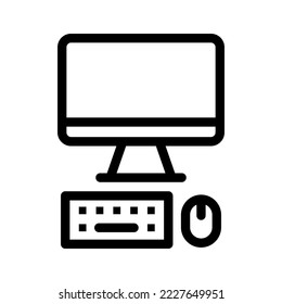 ilustración de icono de línea de pantalla vectorial