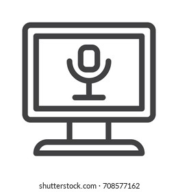 Screen line icon, outline vector sign, linear style pictogram isolated on white. Symbol, logo illustration. Editable stroke.