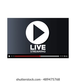 screen with live play button icon