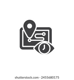 Pantalla con ícono de Vector de transporte en vivo. signo plano relleno para concepto móvil y Diseño web. Icono de glifo de Control en tiempo real. Símbolo, ilustración del logotipo. Vector gráfico